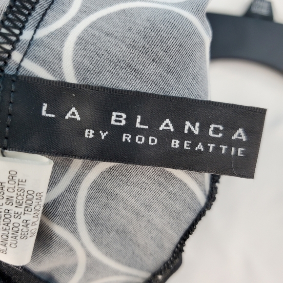 La Blanca black and white patterned tankini top 10 - Picture 9 of 14